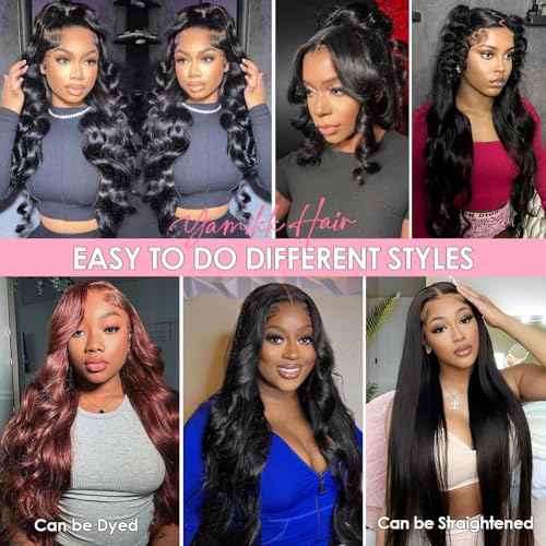 13x6 Body Wave Lace Front Wigs Human Hair Pre Plucked Bleached Knots 180 Density 24 Inch HD Frontal Wigs Human Hair For Women With Baby Hair