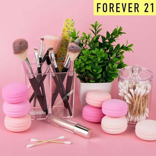 Macaroon Beauty Sponge Set - 8pc Makeup Applicators For Blending & Mattifying - Pink Macaron Beauty Blender Makeup Sponge Collection