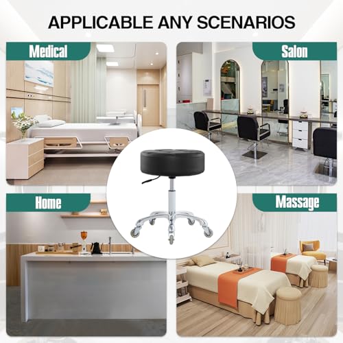 Rolling Stool with Wheels Adjustable Height 19.8-25 inches
