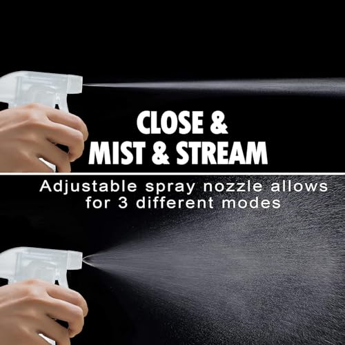Glass Spray Bottles 16 oz, 2 Pack with Adjustable Nozzle