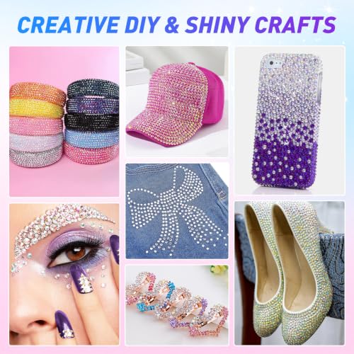 40000pcs Resin Rhinestones Bedazzling Kit - 40 Colors 3mm Flatback Gems