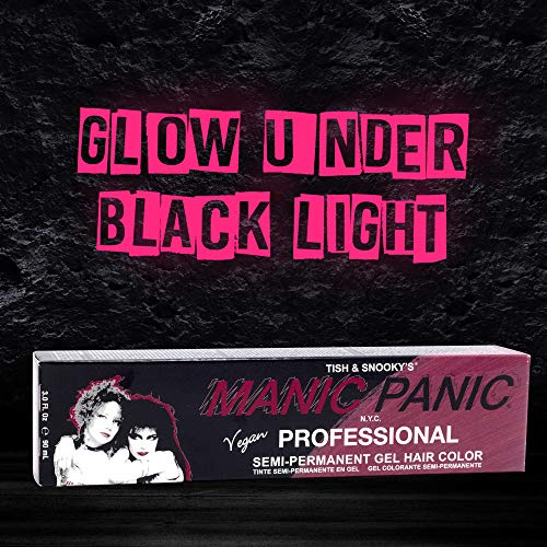 Manic Panic Professional Color Red Velvet - Bright Cherry Red Semi-Permanent Gel Hair Dye - Glows Under Black Light - Lasts Through 40+ Washes - No Developer Required (3oz)