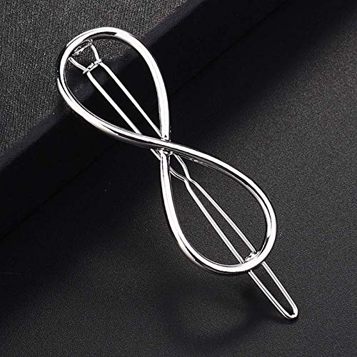 WLLAY Stylish Chic Women Geometric Infinity Barrette Hairpin Hair Clip Hair Accessories Headband (Silver)