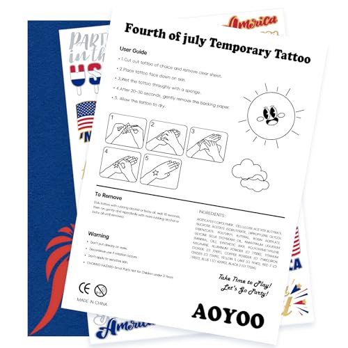 4th of July Temporary Tattoos for Women | 34 Patriotic Designs
