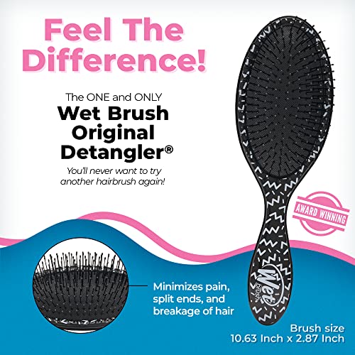 Wet Brush Original Detangler Brush - Squiggle, Hipster - All Hair Types - Ultra-Soft Bristles Glide Through Tangles with Ease - Pain-Free Comb for Men, Women, Boys & Girls (Pack of 3)