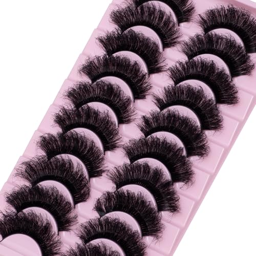 8D Mink Lashes 20mm Fluffy Volume - 10 Pairs False Eyelashes