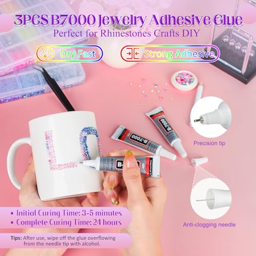 40 Colors Jelly Rhinestones Bedazzling Kit with Glue & Tools