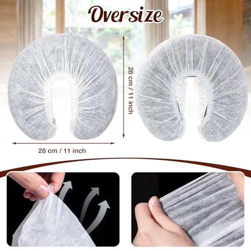 Thicken & Ruffle Edge Disposable Face Cradle Covers 100pcs for Massage & Spa