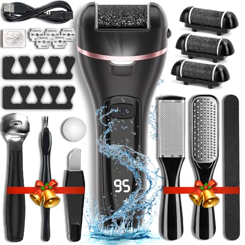 Electric Callus Remover for Feet | 3 Roller Heads, 2 Speed, Rechargeable