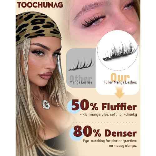 Manga Lash Clusters Kit Volume Eyelash Clusters 12-18mm Anime Lashes Clusters DIY Individual Lash Extension Kit Spiky Cluster Eyelash Extensions Kit with Lash Bond,Seal,Tweezers by TOOCHUNAG