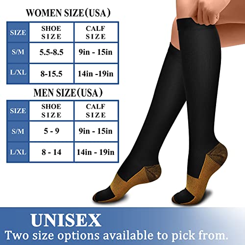 CHARMKING Compression Socks for Women & Men Circulation (3 Pairs) 15-20 mmHg is Best Athletic for Running, Flight Travel, Support, Cycling, Pregnant - Boost Performance, Durability (S/M, Multi 56)