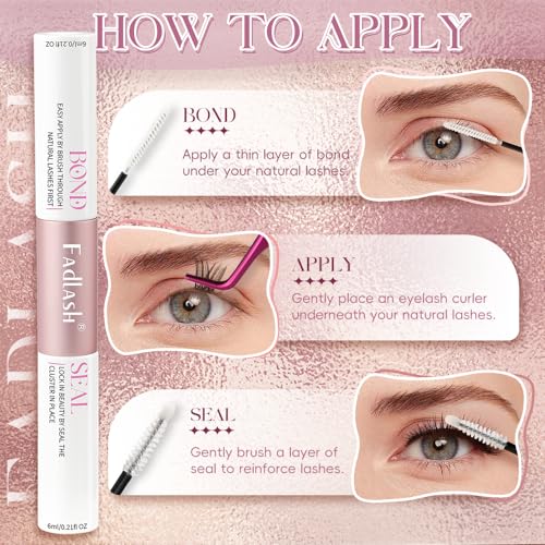 FADLASH Lash Bond & Seal 12ml Waterproof Eyelash Glue & Sealant - White & Clear