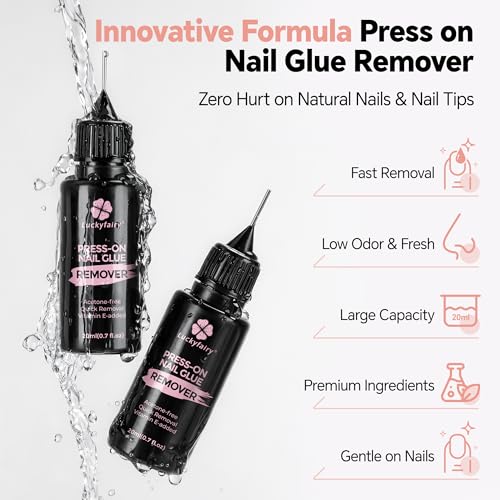 C-Pinpoint Luckyfairy Nail Glue Remover 20ml x 2pcs - Precise & Gentle, Acetone-Free