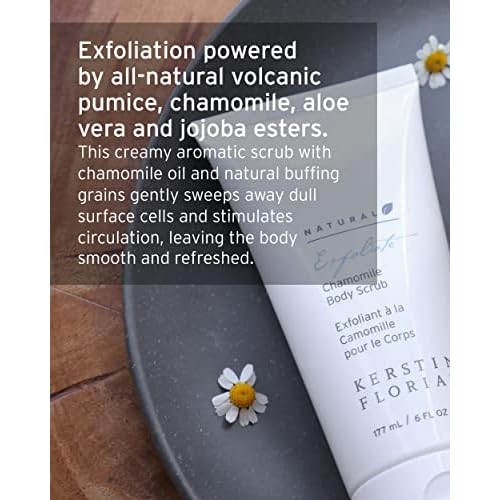 Kerstin Florian Natural Chamomile Body Scrub | Exfoliating Body Wash for Smooth Skin | Gentle Buffing Grains Reveal Skin's Natural Glow | Organic Bath and Shower Skincare | 6 fl oz