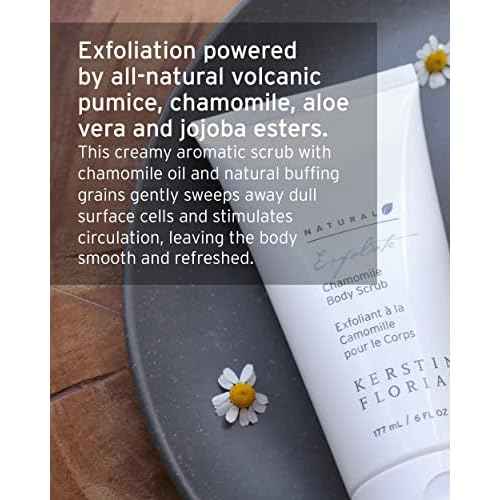 Kerstin Florian Natural Chamomile Body Scrub | Exfoliating Body Wash for Smooth Skin | Gentle Buffing Grains Reveal Skin's Natural Glow | Organic Bath and Shower Skincare | 6 fl oz