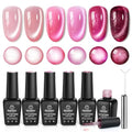 Beetles Pink Cat Eye Gel Nail Polish Set - 6 Colors
