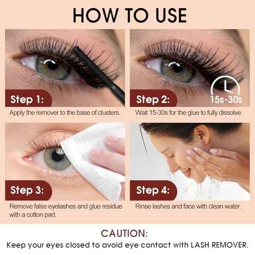Deep Cleansing Cluster Lash Remover, Eyelash Glue Remover for Individual False Lashes, 15s Fast Removal, Safe Ingredients, Cruelty-Free, 0.17 fl oz