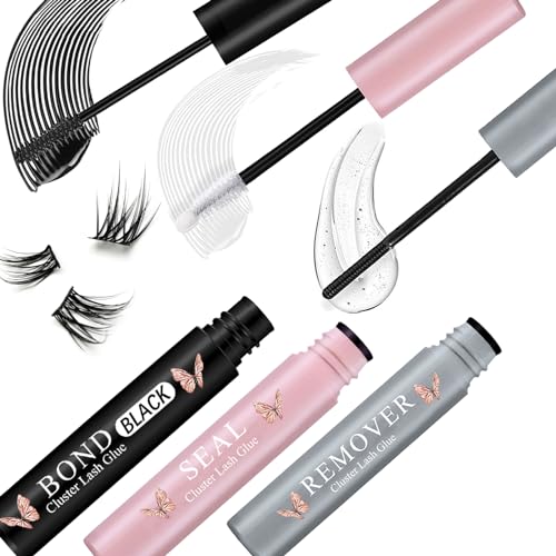 HSKIE Waterproof Lash Cluster Glue Bond & Seal with Remover – Long-Lasting Eyelash Adhesive & Sealant for Clusters