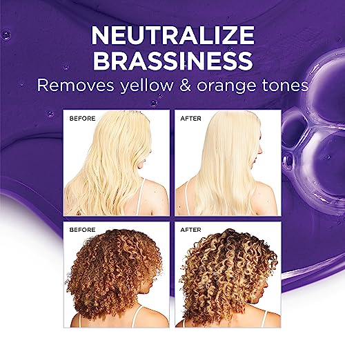 L'Oreal Paris Purple Shampoo Conditioner Brass Toning for Color Treated Hair (1 kit) + EverPure Sulfate Free 21-in-1 Color Caring Spray Multi Benefit Leave In Treatment, 6.8 fl oz