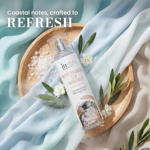 Instyle Fragrances Sea Minerals Body & Hair Mist - Vegan, Paraben & Phthalate Free, 8 Fl Oz x2
