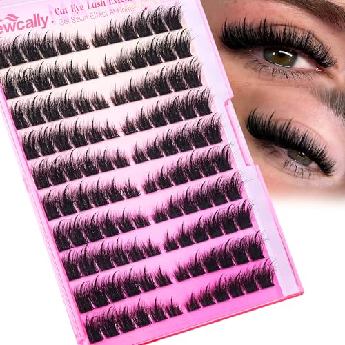 Cat Eye Lash Clusters Manga Eyelash Clusters Wispy individuals Fox Eye Lash Extension CD-Curly Cluster Eyelash Extensions Spiky Lash Cluster by Newcally