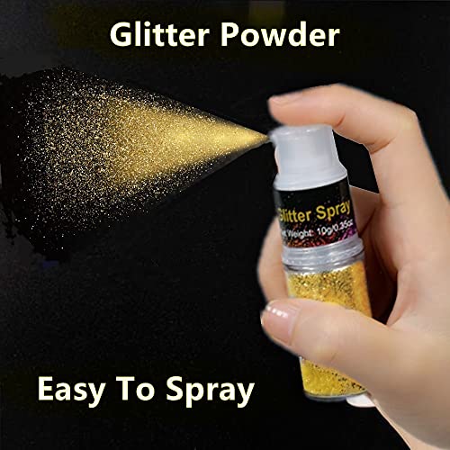Go Ho Gold Glitter Spray for Hair & Body, Festival Sparkle Powder, 10g