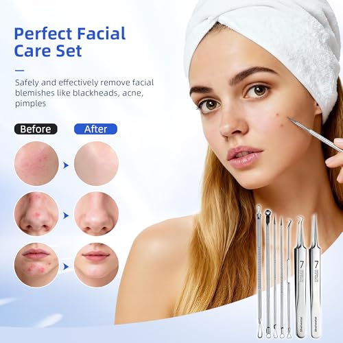 7-Piece Blackhead Remover Tool Kit | Stainless Steel Acne Extractor