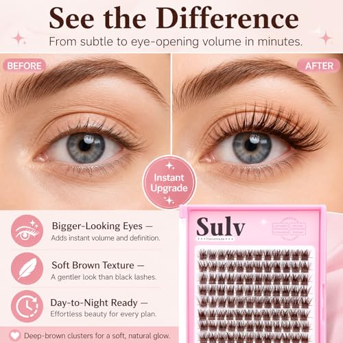 SULV Lash Clusters 144Pcs D Curl 8-20mm Eyelash Extensions