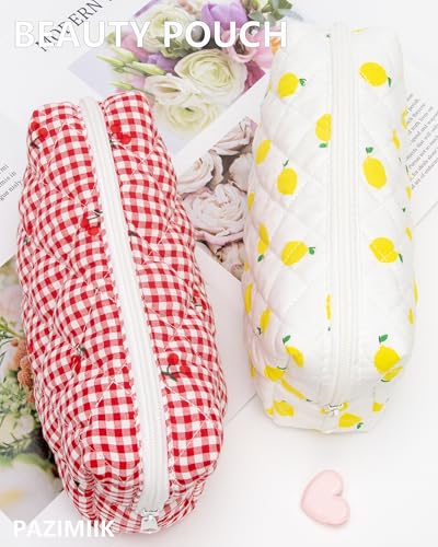 Quilted Makeup Bag Small Cosmetic Pouch Travel Organizer