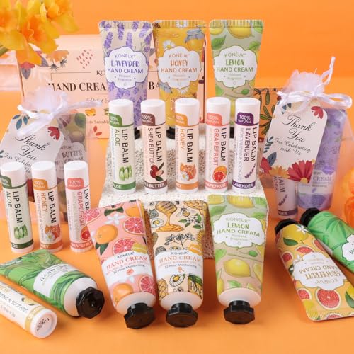 12-Pack Hand Cream & Lip Balm Gift Set - Bulk Party Favors for Women