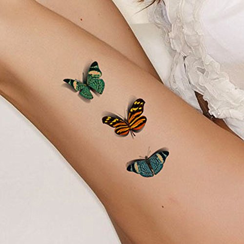Temporary Tattoos Butterfly Insects 3D Waterproof Transfer Tattoos Body Art Stickers
