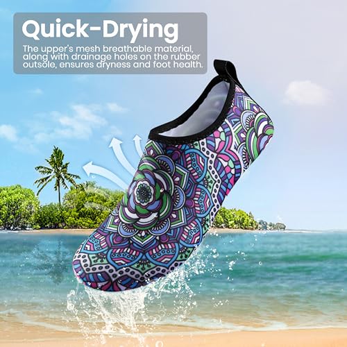 SEEKWAY Water Shoes Women Men Adult Quick-Dry Aqua Socks Barefoot Non Slip for Beach Swim River Pool Lake surf Black SK002(U)