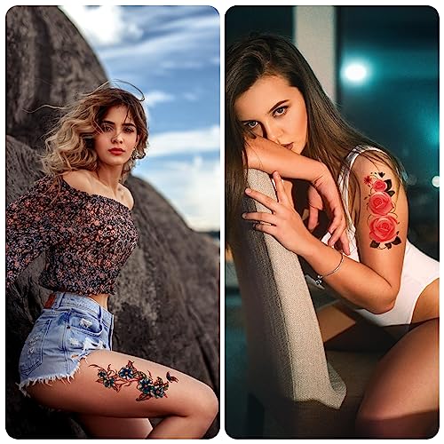 Kotbs Waterproof Temporary Tattoos - 21 Flower Sheets
