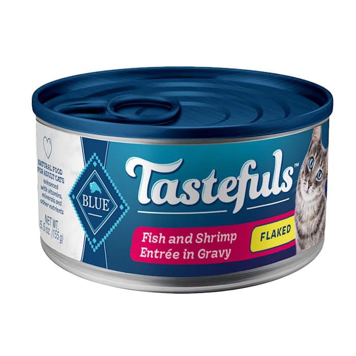 Blue Buffalo Tastefuls Wet Cat Food with Fish & Shrimp, 5.5 oz., Case of 12