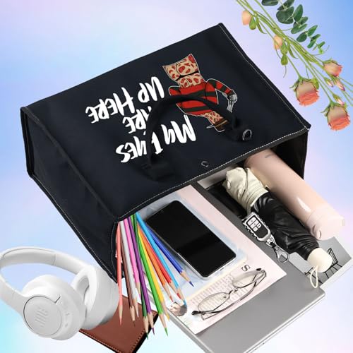 WZMPA Horror Movie Cosmetic Makeup Bag - Inspired Gift 'My Eyes Are Up Here' Zipper Pouch Bag For Movie Fans (Eyes Up Here BG)