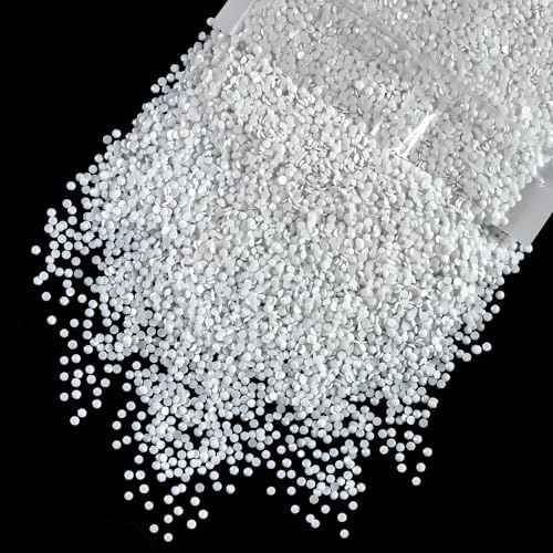 10000PCS 2mm White Resin Rhinestones for Crafting SS6 Pure White Flatback Jelly Stones Bulk Non-Hotfix Diamonds Gems Charms for Nails Face Eyes Makeup Body Mugs Tumblers Bottles Crafts Clothes
