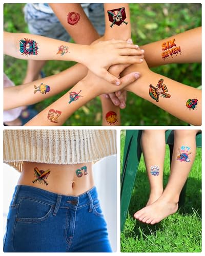 166Pcs Drip Baseball Temporary Tattoos - 15 Sheets