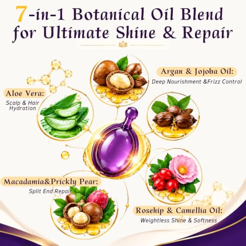 Amococo 2 Packs Hair Oil Capsules with Keratin, Argan & Jojoba - Nourishing Treatment for Dry & Damaged Hair