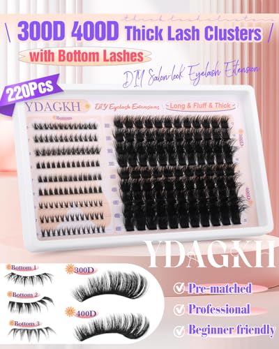 Thick Lash Clusters 12-22mm Volume Eyelash Extensions 220Pcs