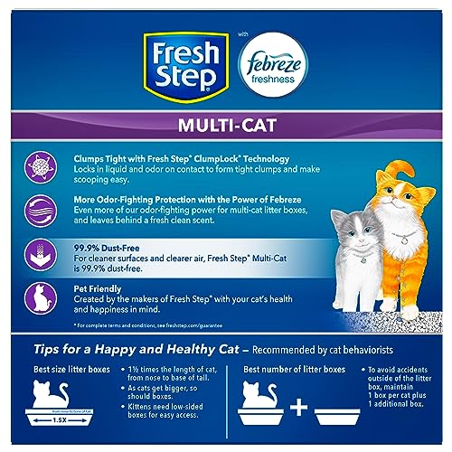 Fresh Step Clumping Cat Litter, Unscented, Long Lasting Odor Control Kitty Litter with Activated Charcoal, 14 lb