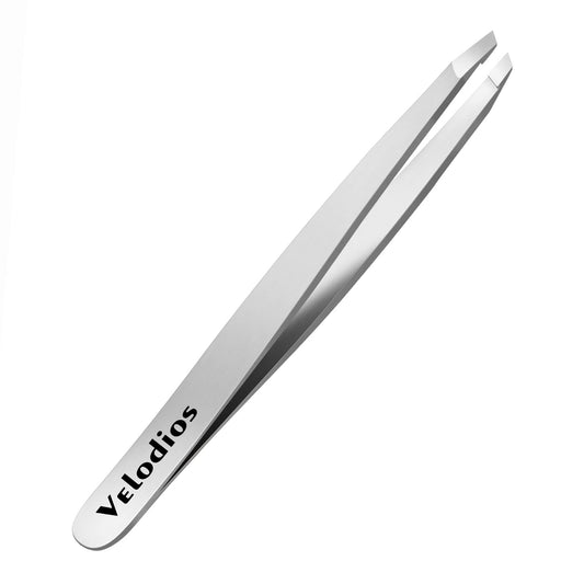 Velodios Professional Slant Tweezers for Women,Stainless Steel Eyebrow Tweezers for Eyebrows, Facial Hair,Chin Hair and Ingrown Hair Removal