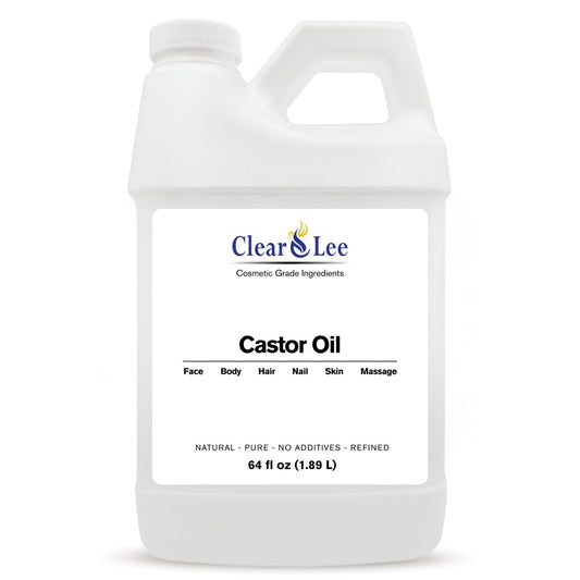 ClearLee Castor Oil - Cosmetic Grade Natural & Pure Oil for Massage, Body, Hair, Skin, Face, Nail, Spa, Aromatherapy Carrier for Essential Oils, Soap Making, Serums & more (64 oz)