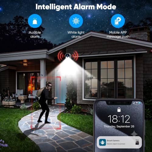 Nikoglly 4MP Wireless Outdoor Security Camera with AI Detection