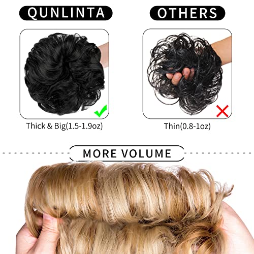 Wavy Curly Messy Bun Hair Piece Set for Volume – Ash Blonde & Ginger