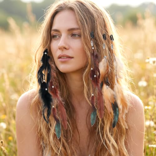Feather Hair Clips with Korean Velvet - 4 Pack