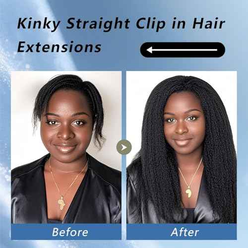 12A Clip In Hair Extensions Real Human Hair 16 Inch 100g 7pcs Yaki Straight Clip ins Human Hair Extensions for women 100% Unprocessed Brazilian Virgin Hair clip ins Natural Black Hair