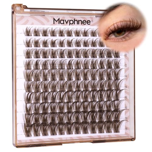 Mavphnee Brown Fairy Cluster Eyelash Extensions 10-18MM Natural Wispy Lashes