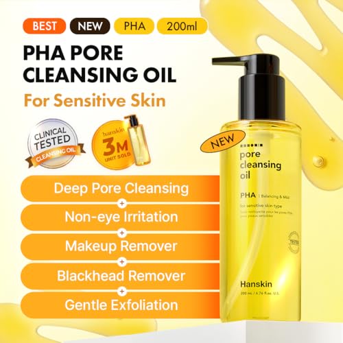 Hanskin PHA Pore Cleansing Oil – Blackhead Remover for Sensitive Skin