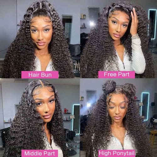 13x6 Deep Wave Lace Front Wig - 30" Human Hair, 200 Density