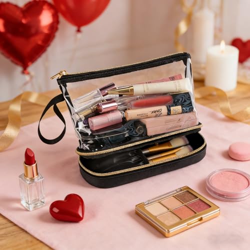 Clear Makeup Travel Bag, TSA Approved Toiletry Organizer